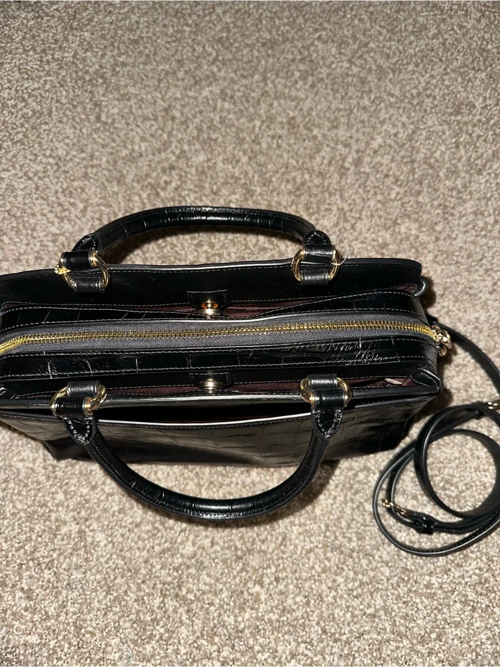 COACH Croc Lillie Carryall